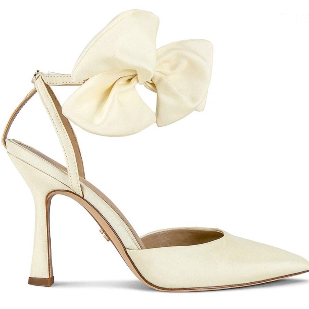 NWT Sam Edelman Halie Ivory Heels with Oversized Bow size 7.5, 8 and 8.5. - Picture 3 of 5